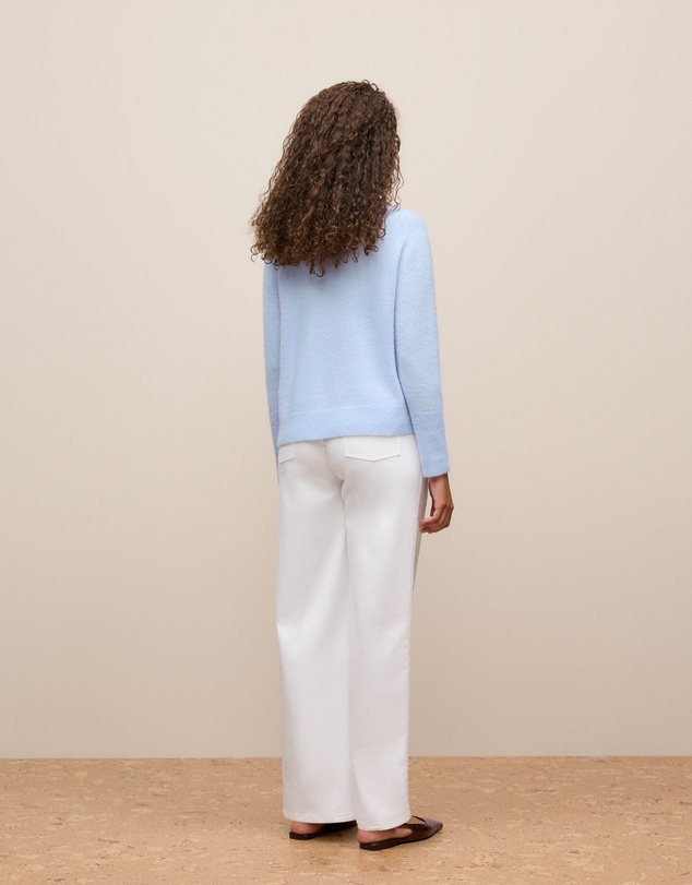 Trenery - Alpaca Merino Blend Polo in Soft Blue