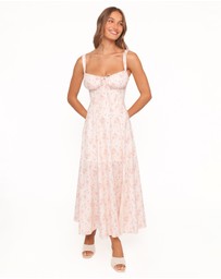 Petal & Pup - Wisteria Midi Dress - Peach Ditsy Floral