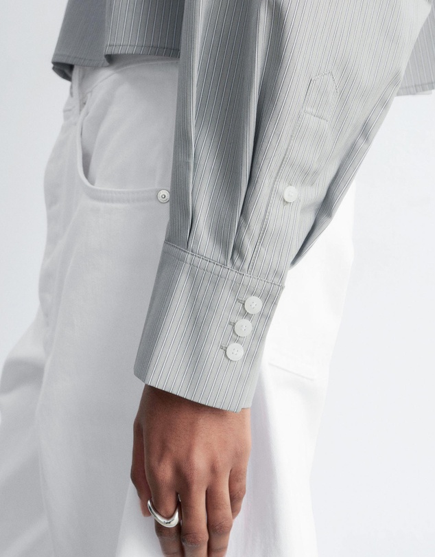 & Other Stories - Cropped Oversized Cotton Shirt