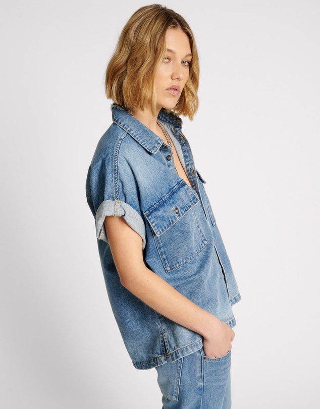 ONE TEASPOON - Blue Rapture Cut Off Denim Shirt