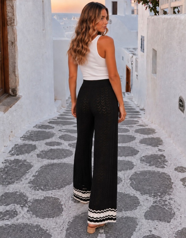 Esther & Co - Cresydda Knit Pants - Black Multi