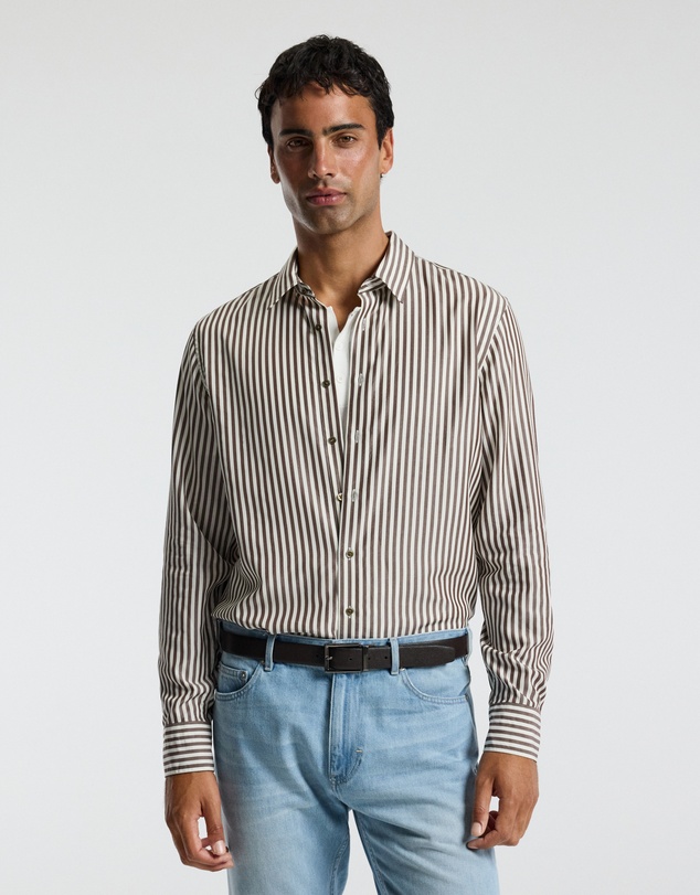 Calibre - Fluid Stripe Shirt Chocolate