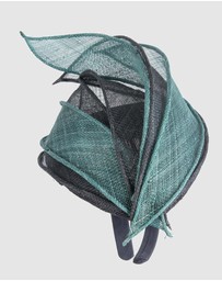 Max Alexander - Pillbox Navy Teal Racing Fascinator