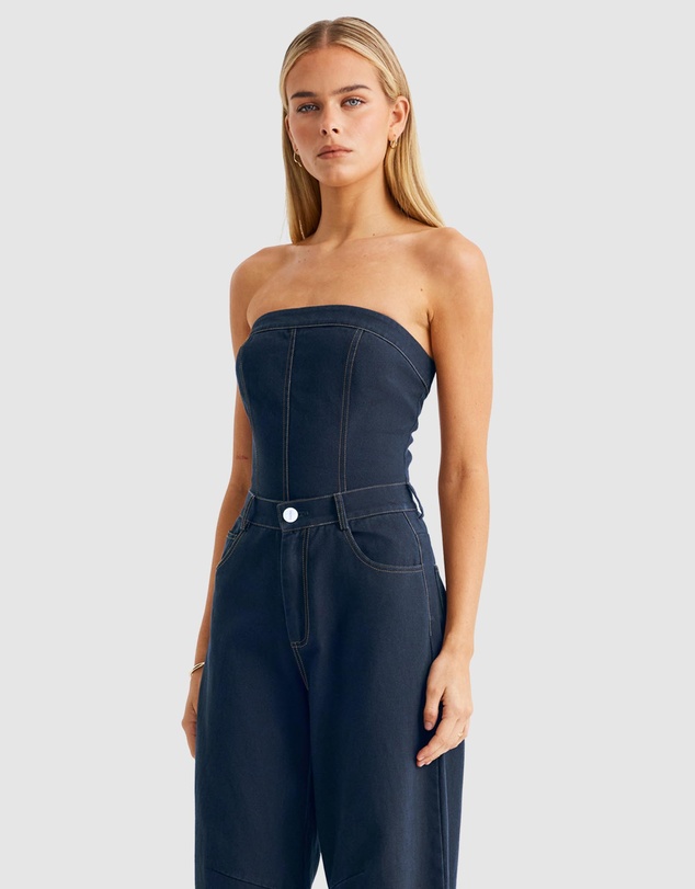 SNDYS - Lex Denim Corset Top