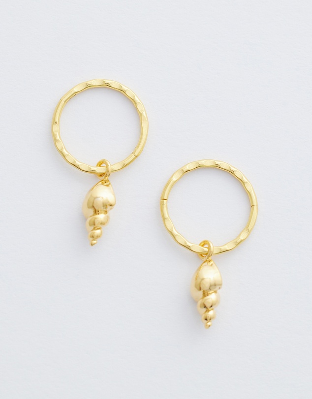 SAINT VALENTINE - Conch Shell Mini Hoops - Gold - ICONIC EXCLUSIVE