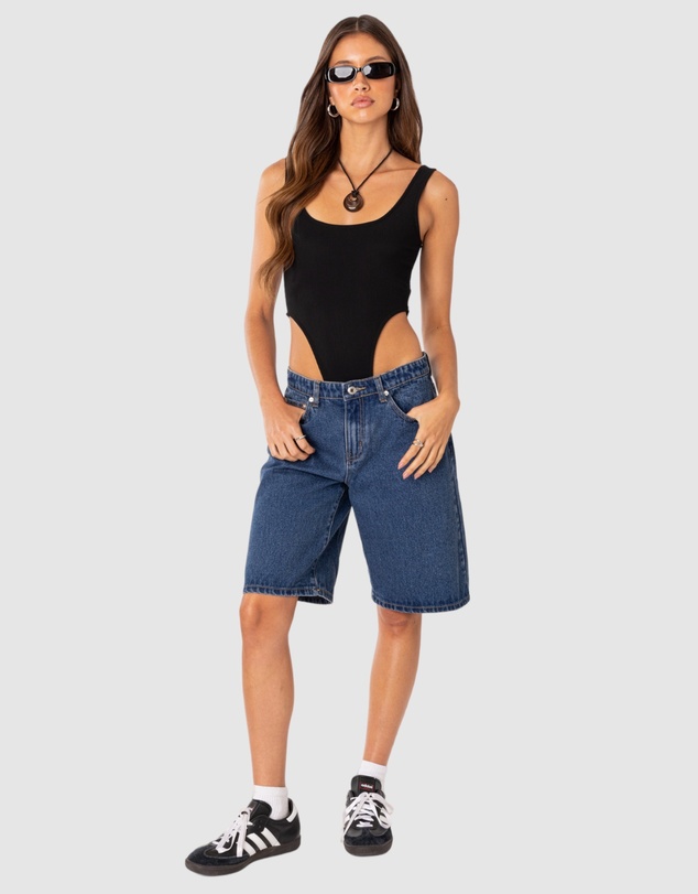EDIKTED - High Cut Ribbed Bodysuit