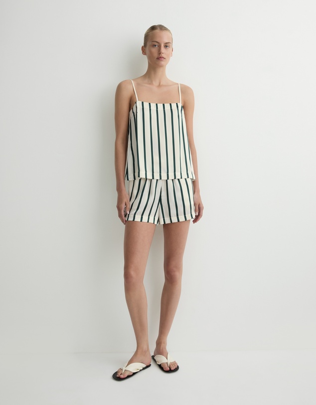 BONDI BORN - Cannes Silk Short - Forest Stripe