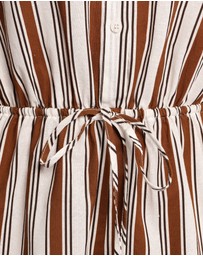 Petal & Pup - Beau Long Sleeve Playsuit - Chocolate Stripe