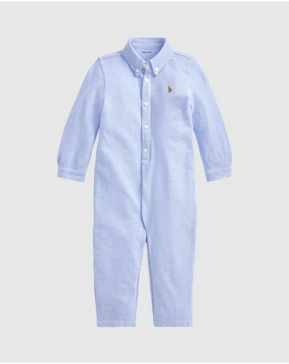 Polo Ralph Lauren - Knit Cotton Oxford Coveralls - Babies