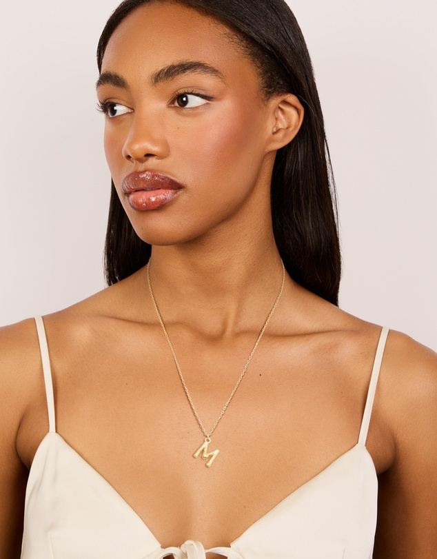 Lovisa - Waterproof Gold Plated Stainless Steel Bamboo Letter M Necklace