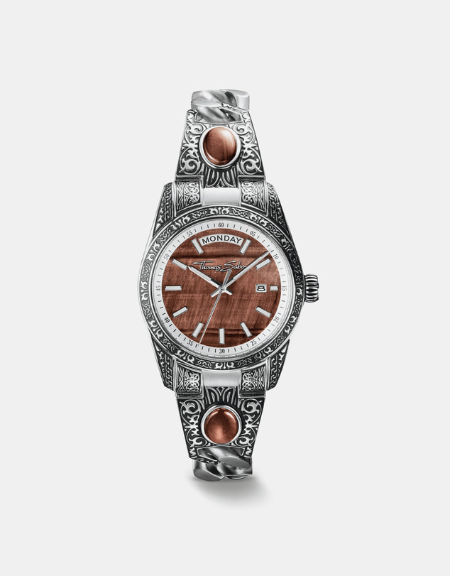 THOMAS SABO - Women's Western-Style Watch with Red Tiger's Eye, Stainless Steel
