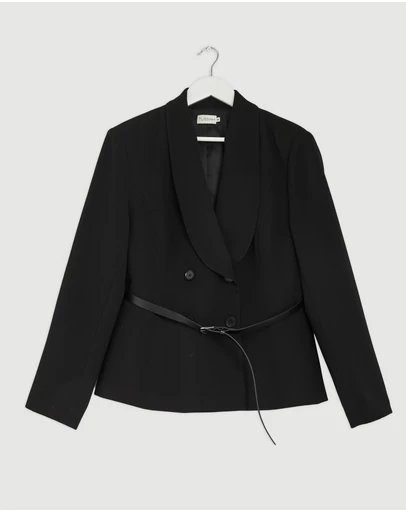 Revibe - Repaired Tussah Nora Belted Blazer - Brand Sizing-18