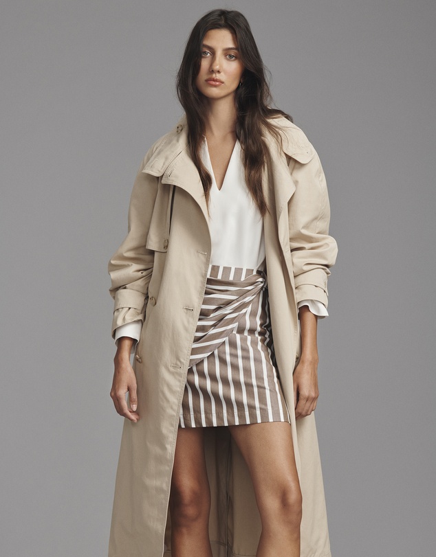 Country Road - Stripe Bow Drape Skirt