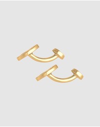 Kuzzoi - ICONIC EXCLUSIVE - Cufflinks Platelet Round Hammered Texture in 925 Sterling Silver Gold Plated