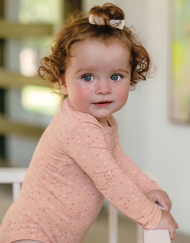 Kynd Baby - Comfy Bodysuit Long Sleeve in Pink Heart