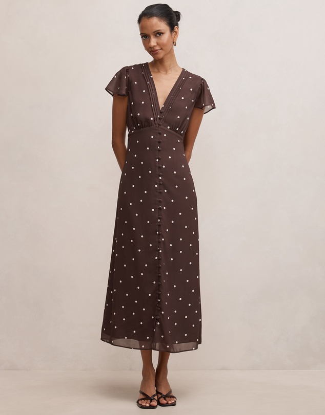 Forever New Petite - Ardelia Petite Flutter Sleeves Midi Dress