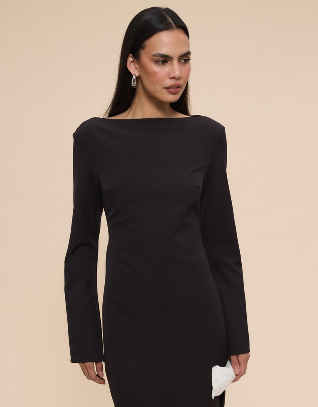 CHANCERY - Lacey Long Sleeve Boat Neck Bow Dress