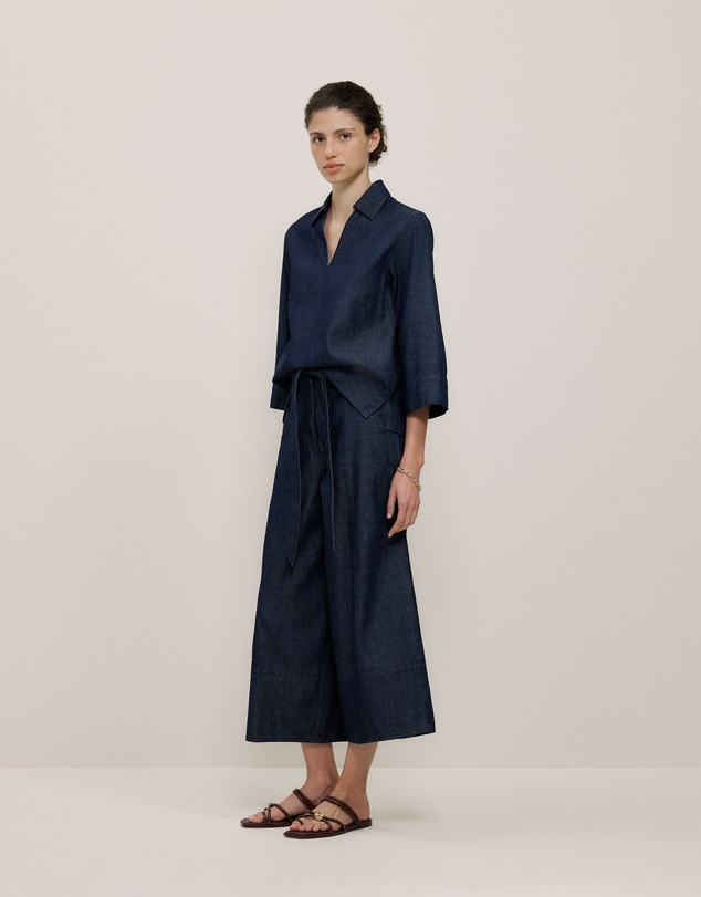 Trenery - Soft Denim Culotte in Rinse Wash