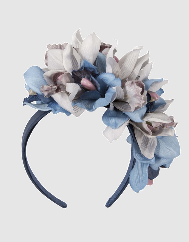 Max Alexander - Large Blue Flower Headband Fascinator