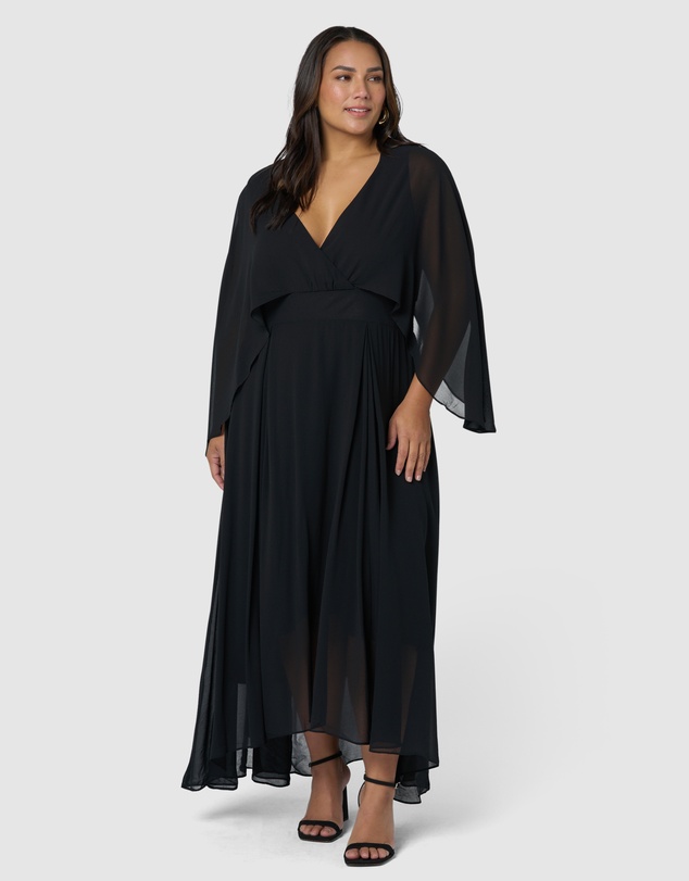 Pink Dusk by Curve Project - Electric Chemistry Cape Maxi Dress