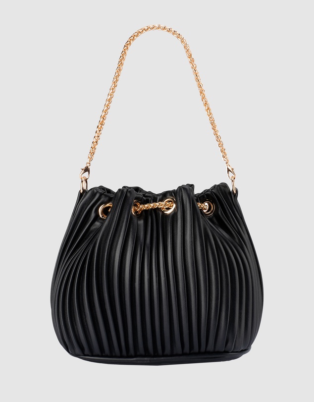 Olga Berg - Remi Pleated Drawstring Bag