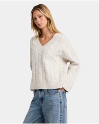 RVCA - Womens Cable V Neck Sweater