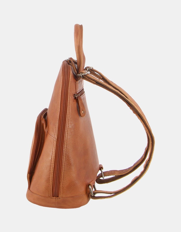 Milleni - Milleni Ladies Genuine Leather Twin Zip Backpack