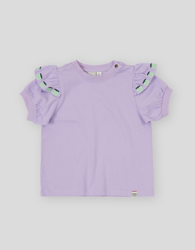 Goldie + Ace - Flounce Shoulder Apple Top - Babies-Kids