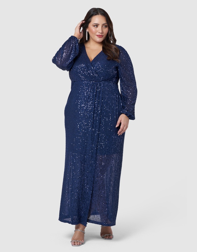 Pink Dusk by Curve Project - All I Want Sequin Maxi Dress