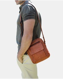 Pierre Cardin - Pierre Cardin Leather Men's Multi-Compartment Crossbody Bag
