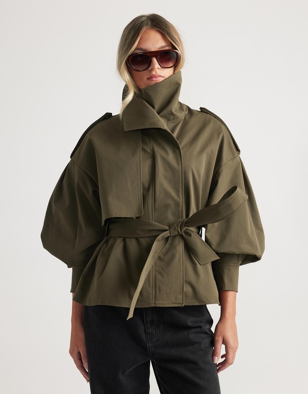 Decjuba - Lila Cropped Trench Coat