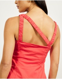 Lover - Kilian Asymmetric Tuck Midi Dress