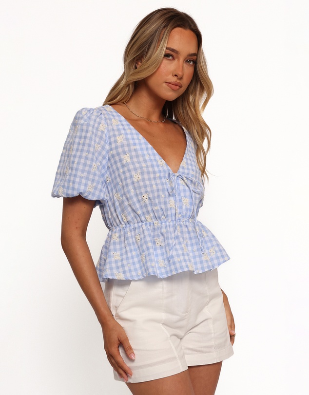 Petal & Pup - Cecelia Top - Blue Gingham