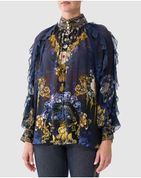 Camilla - Relaxed Blouse With Frill Sleeve Detail