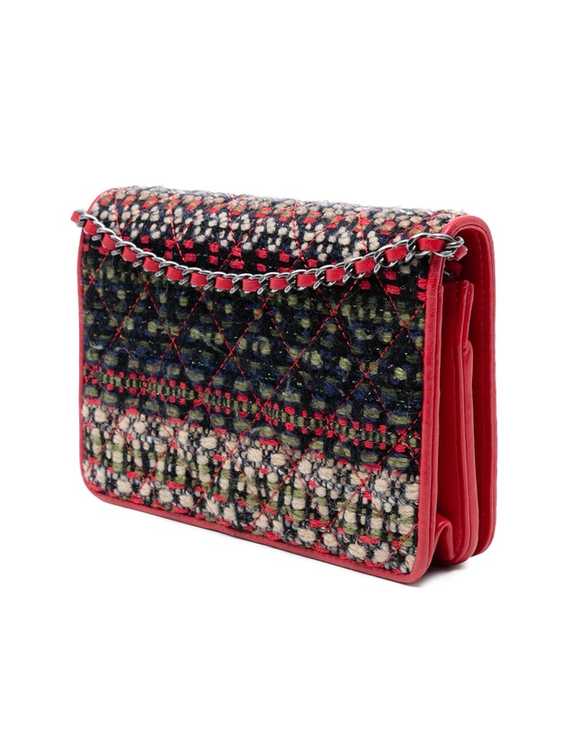 Pre-Loved by Azura Reborn - Pre-Loved CC Quilted Tweed Wallet On Chain