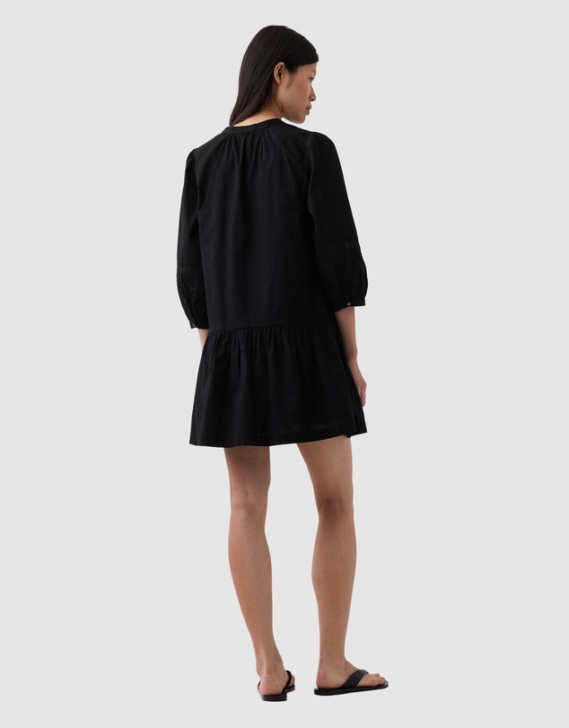 GAP - LS Mini Lace Insert Henley Dress