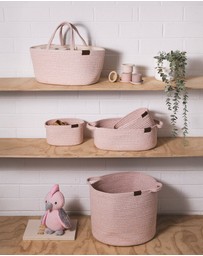 Living Textiles - Cotton Rope Medium Hamper - Pink