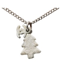 Pre-Loved by Azura Reborn - Pre-Loved Silver Plated CC Christmas Tree Pendant Necklace