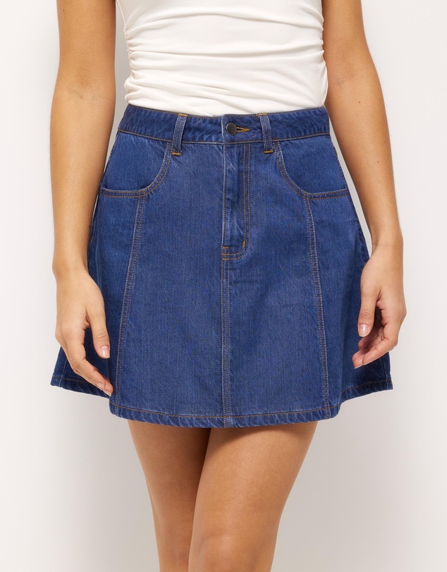 AERE - Skye Denim Mini Skirt