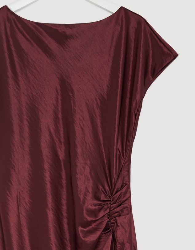 Revibe - Repaired Tussah Amy Boat Neck Satin Midi Dress - AU 14