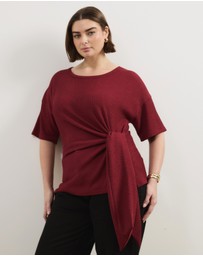 Atmos&Here Curvy - Monica Textured Tie T-Shirt