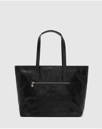 Florence - The Beatrice Black Leather Tote Work Bag