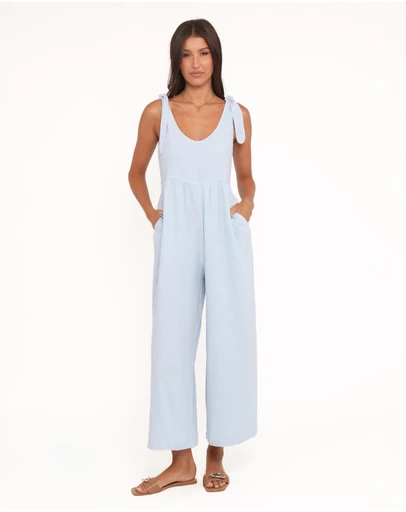 Petal & Pup - Ayla Linen Jumpsuit - Light Blue