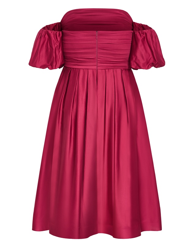 City Chic - Rosalee Puff Sleeve Midi Dress