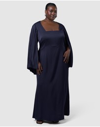 Pink Dusk by Curve Project - Sultry Satin Cape Dress
