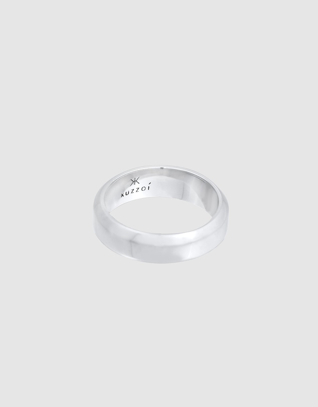 Kuzzoi - ICONIC EXCLUSIVE - Bevelled Band Ring in 925 Sterling Silver