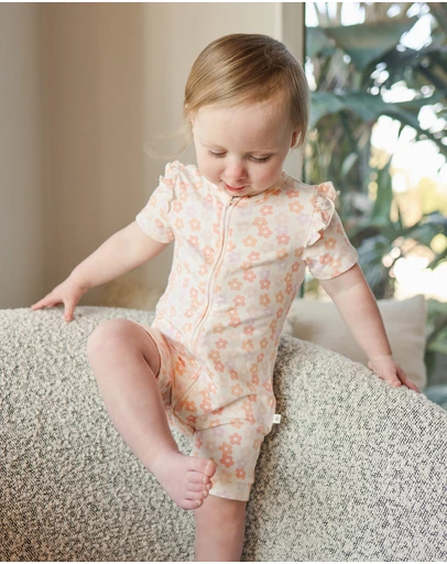 Kynd Baby - Frill Short Sleeve Onesie in Blooms