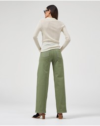 DRICOPER DENIM - Carrie Oil Green Wide Straight Leg Jeans