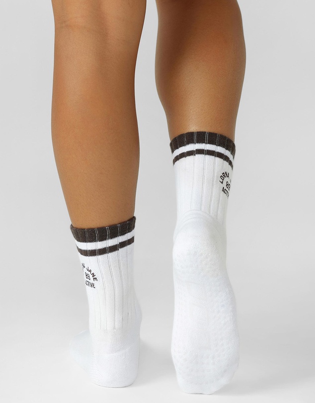 Lorna Jane - Throwback Pilates Grip Crew Socks