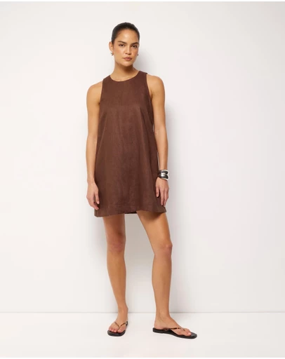 AERE - Lila Linen Shift Mini Dress